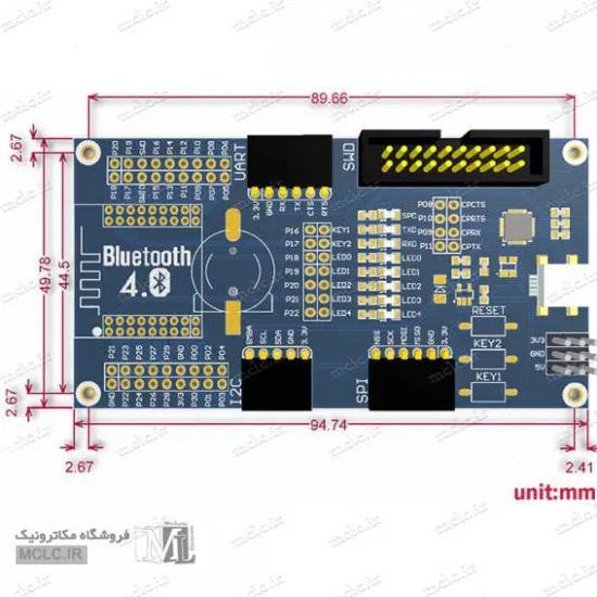 ماژول بلوتوث NRF51822 با برد راه انداز ماژول الکترونیکی