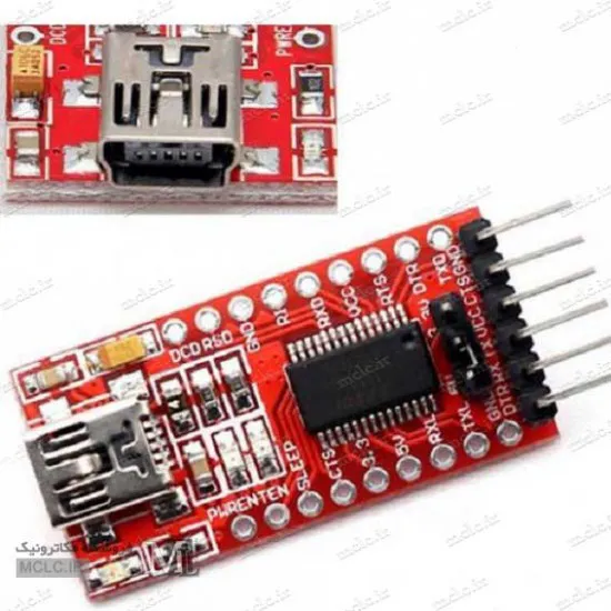 مبدل USB TO TTL FT232RL با کانکتور مینی USB ماژول الکترونیکی