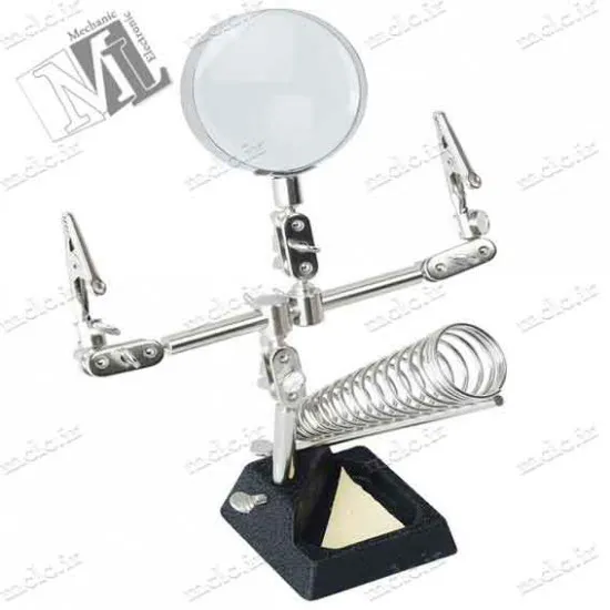 گیره مونتاژ ذره‏ بین دار + پایه هویه PROSKIT 608-391E ابزار و تجهیزات الکترونیک