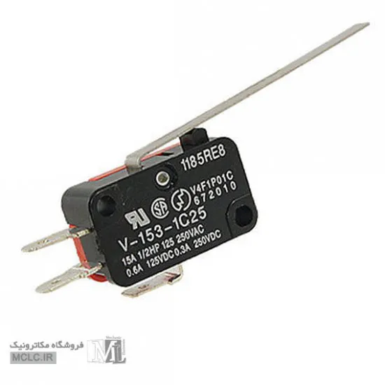 میکروسوییچ اهرمدار دسته بلند V-153 | KW1-103 کلید سوئیچ باتوم