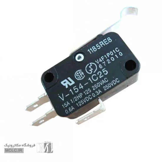 میکروسوییچ اهرمدار V-154 اهرم منحنی کلید سوئیچ باتوم