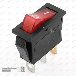 کلید راکر چراغدار قرمز باریک 3 پین
