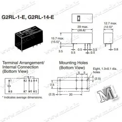 رله کتابی OMRON G2RL-1-E | 24V 1C 16A