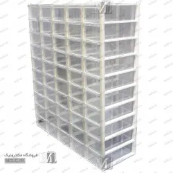 پالت 50 کشو کریستالی  رنگ سفید- کارتن 5 عددی 