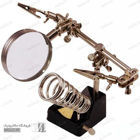 گیره مونتاژ ذره بین دار ZD-10G با پایه هویه ابزار و تجهیزات الکترونیک