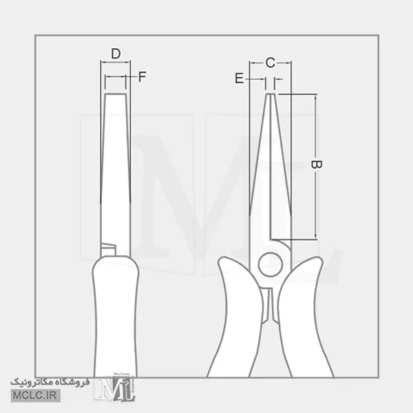 ابعاد دم پهن الکترونیکی DAIKEN DFN-150ED