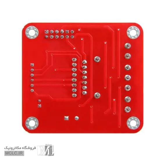 نمای زیرین و جا پیچ pcb شیلد درایور موتور L298 آردوینو