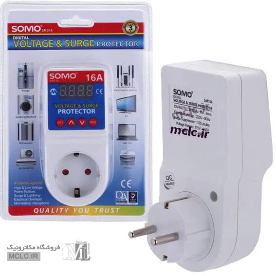 تصویر بسته بندی و پشت محافظ دیجیتال ولتاژ برق سومو sm-516