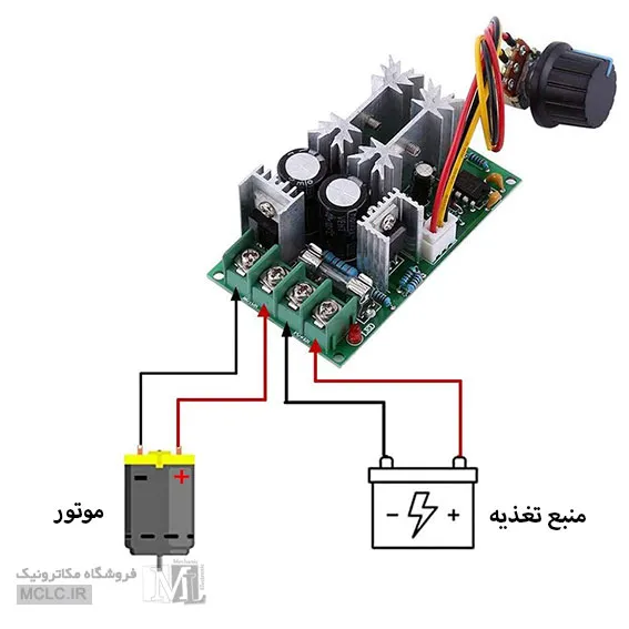 عملکرد ماژول کنترل دور PWM دوکاناله