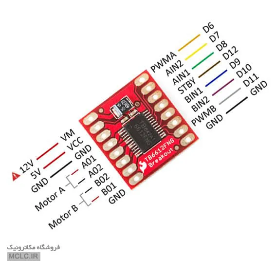 نحوه کارکرد ماژول درایور موتور دوبل TB6612