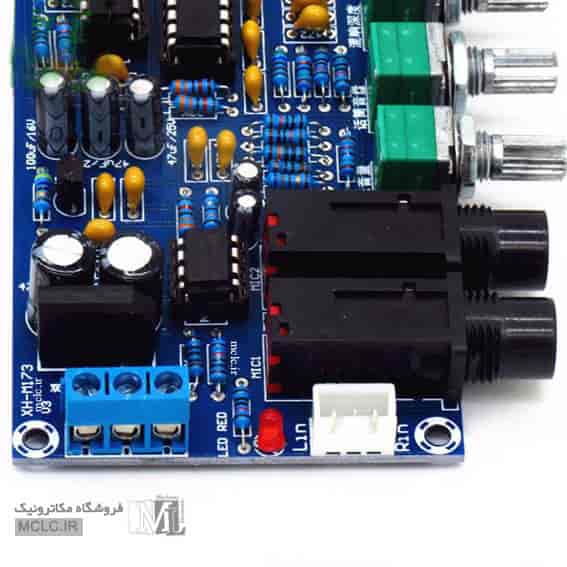 ورودی میکروفن و AUX و ولوم های کنترل ماژول XH-M173